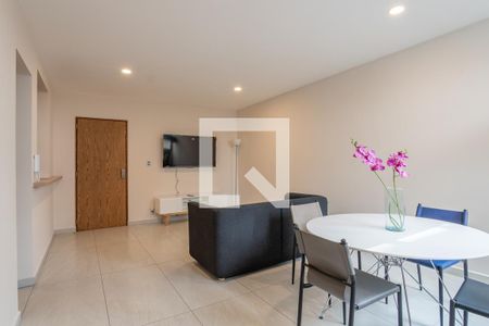 Sala - Comedor  de apartamento para alugar com 1 quarto, 53m² em Narvarte Poniente, Ciudad de México