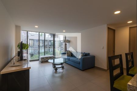 Sala - Comedor de apartamento para alugar com 1 quarto, 64m² em Cuauhtémoc, Ciudad de México