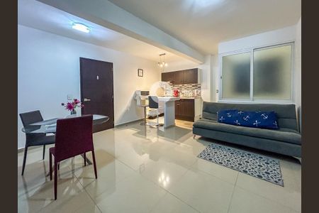 Sala - Comedor de apartamento para alugar com 1 quarto, 39m² em Palo Solo, Naucalpan de Juárez